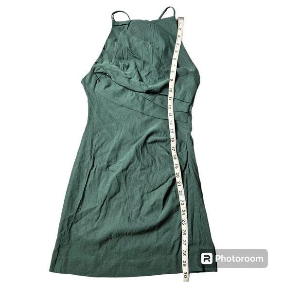 Zara Green High Neck Mini Dress - Picture 2 of 8